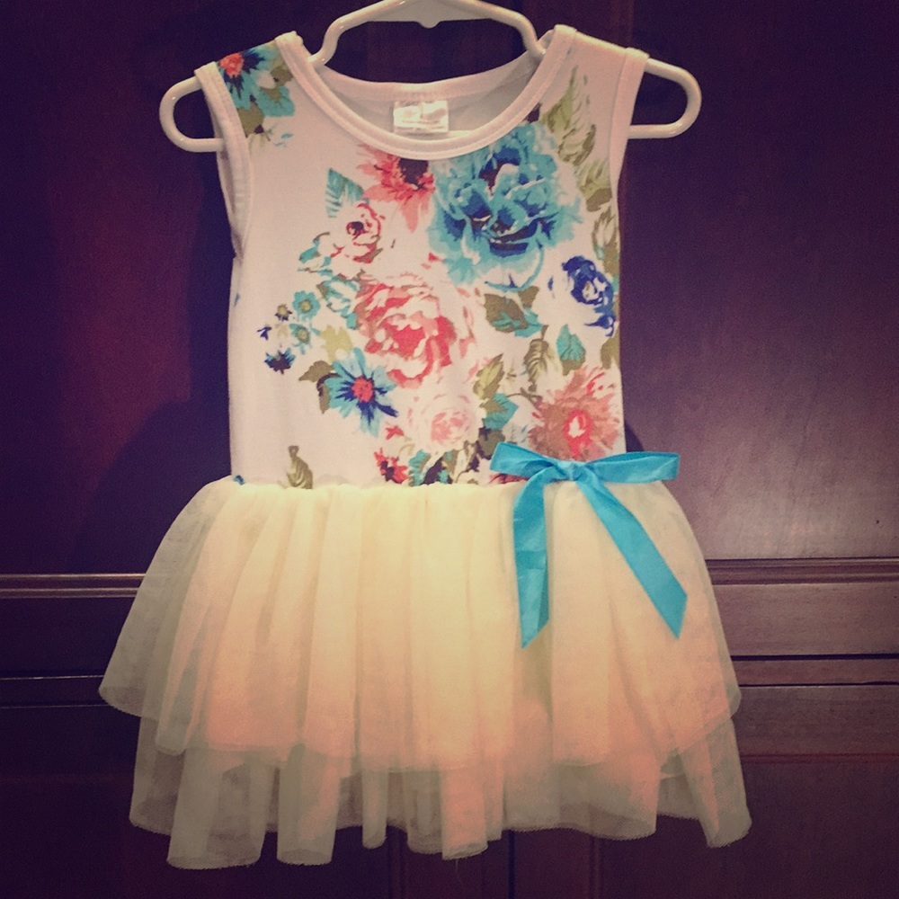 Toddler puffy floral dress